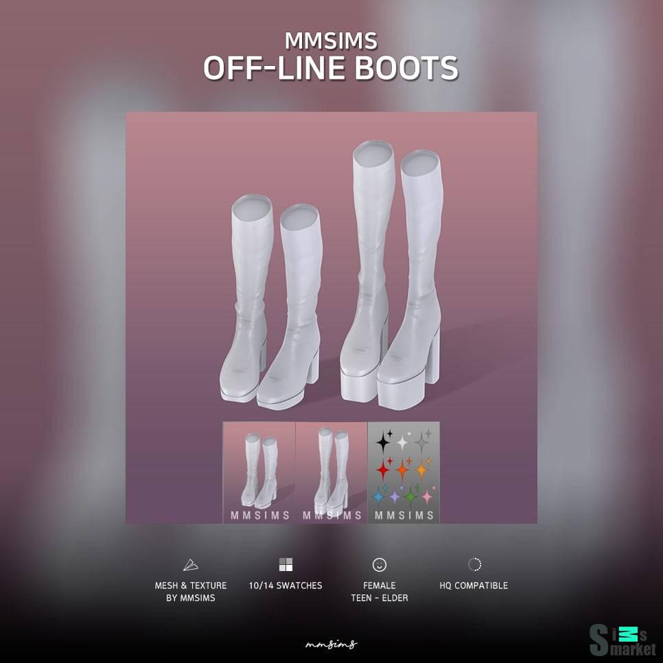 Женские сапоги "Off-line Boots" для Симс 4 для Симс 4. Скачать мод