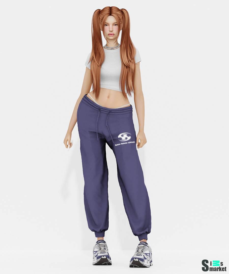 Женские штаны "Basic Fit Jooger Pants" для Симс 4 для Симс 4. Скачать мод