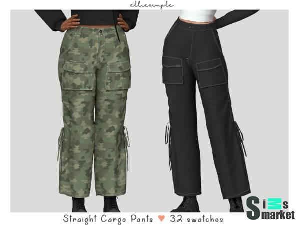 Женские штаны "straight cargo pants" для Симс 4 для Симс 4. Скачать мод