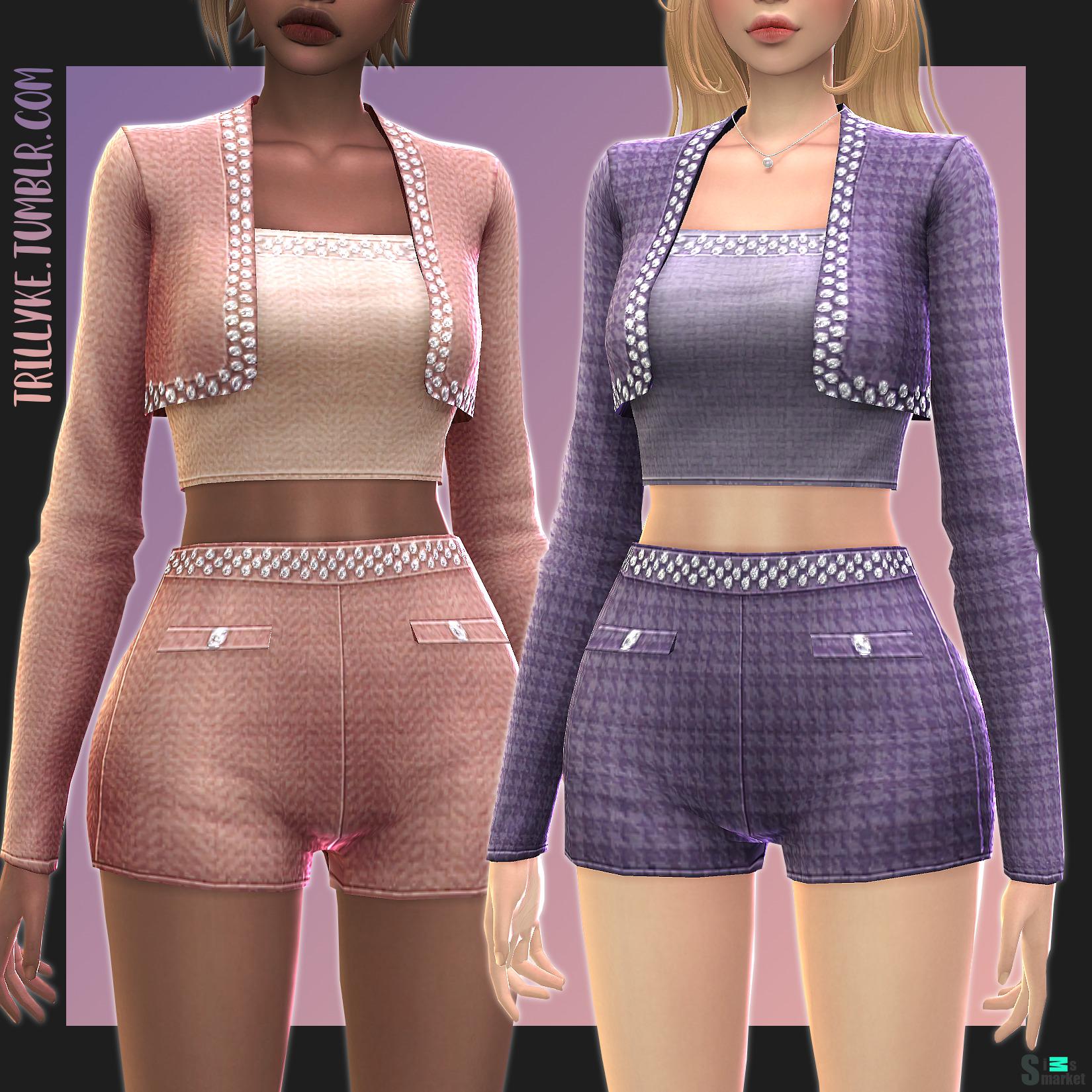 Женский костюм "Wallflower Suit" для Симс 4 для Симс 4. Скачать мод Женский костюм "Wallflower Suit" для Симс 4 для Симс 4. Скачать мод