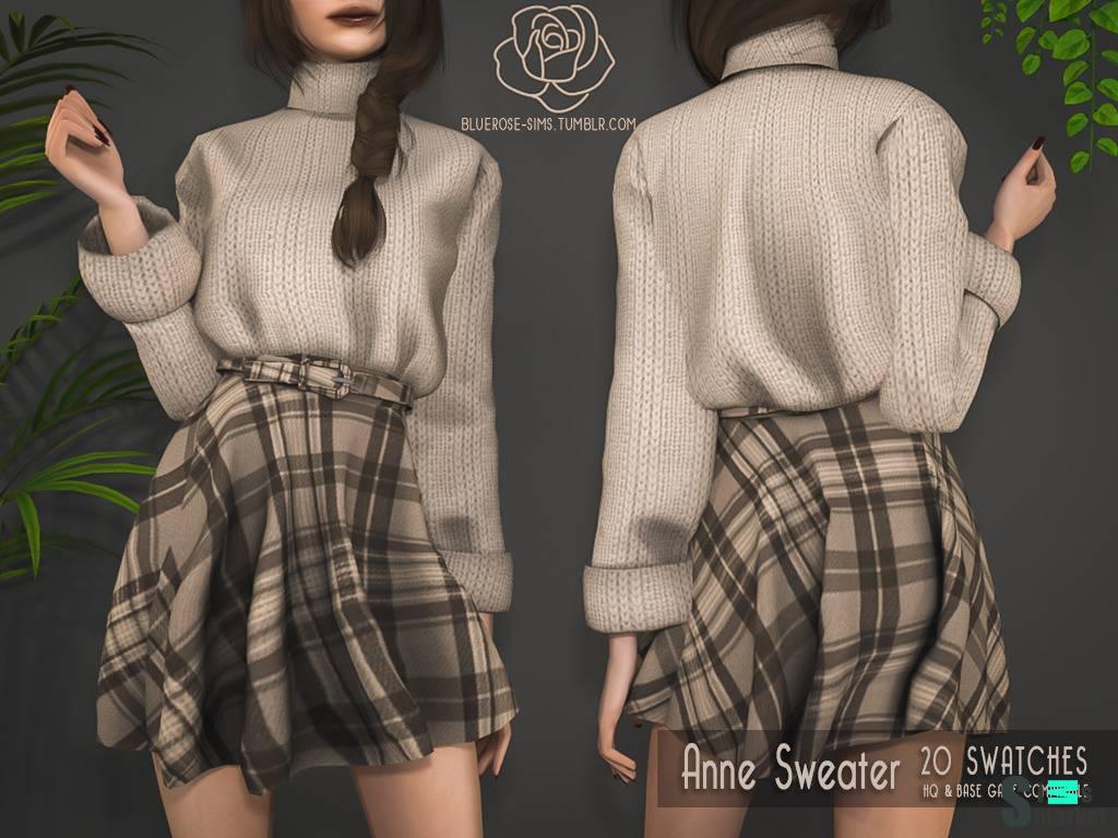 Женский свитер "Anne Sweater" для Симс 4 для Симс 4. Скачать мод