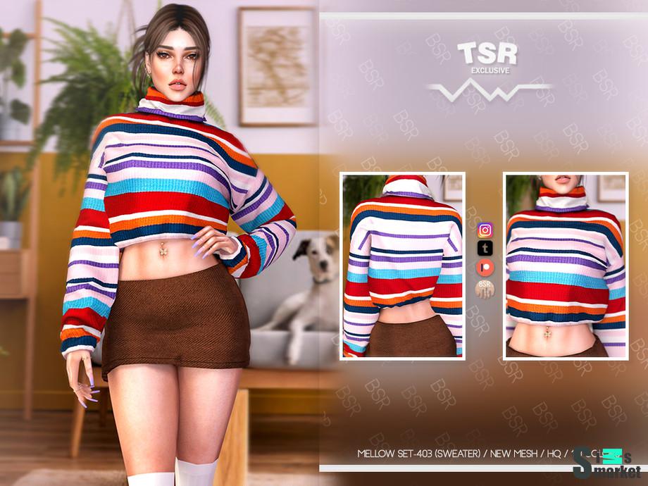 Женский свитер "MELLOW1" для Симс 4. Скачать мод