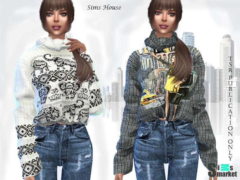 Женский свитер от SimsHouse  для Симс 4. Скачать мод