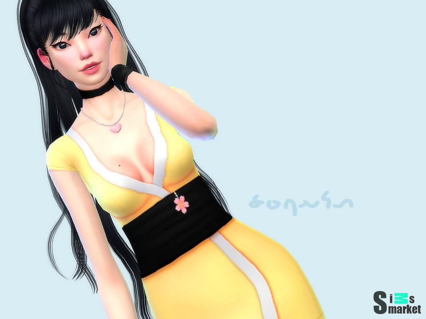 Женское кимоно "Sakura" для Симс 4. Скачать мод