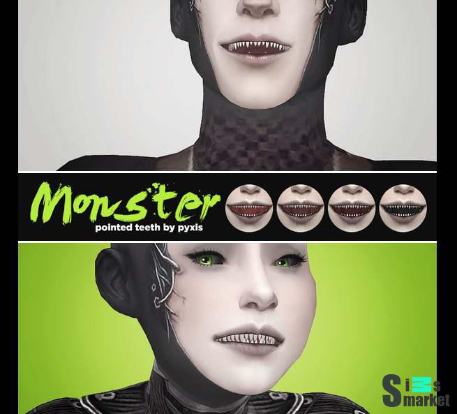 Зубы "MONSTER - POINTED TEETH" для Симс 4 для Симс 4. Скачать мод