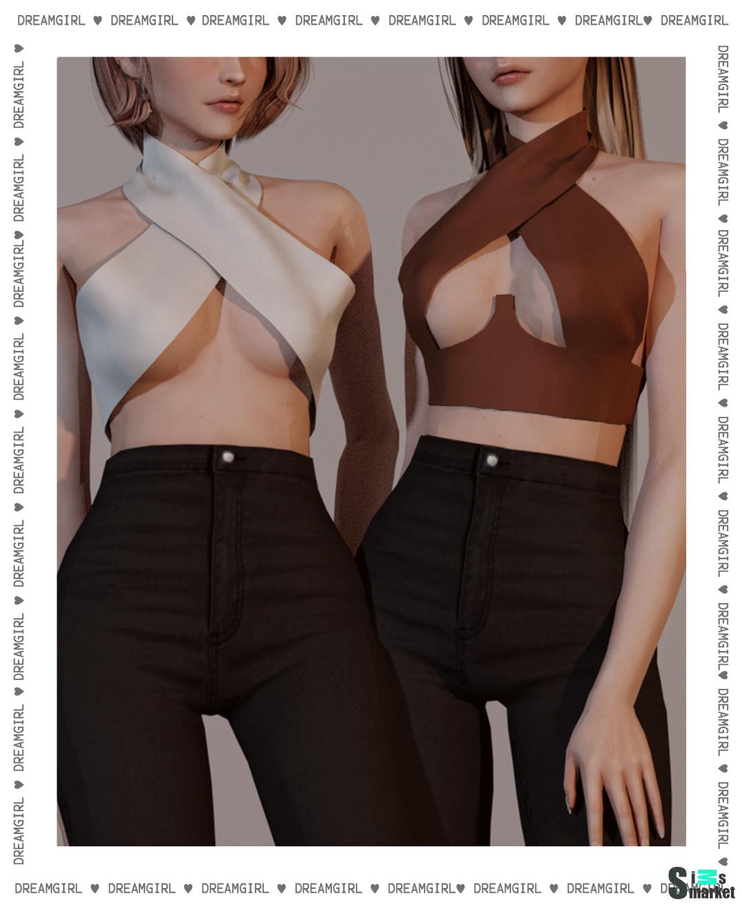 CROSS HALTER TOP 2 VERSIONS для Симс 4. Скачать мод