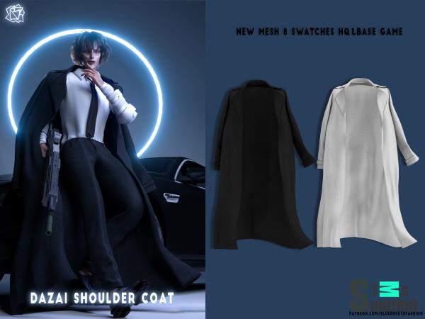 dazai shoulder coat -brsims для Симс 4. Скачать мод