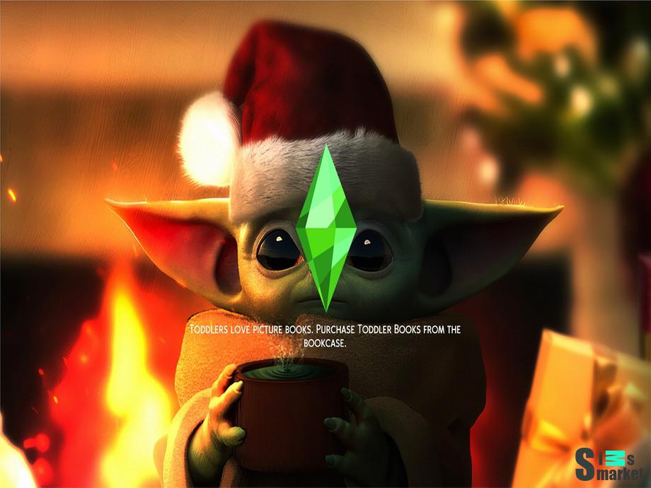 Экран загрузки "Baby Yoda Christmas Loading Screen"-для Симс 4 для Симс 4. Скачать мод