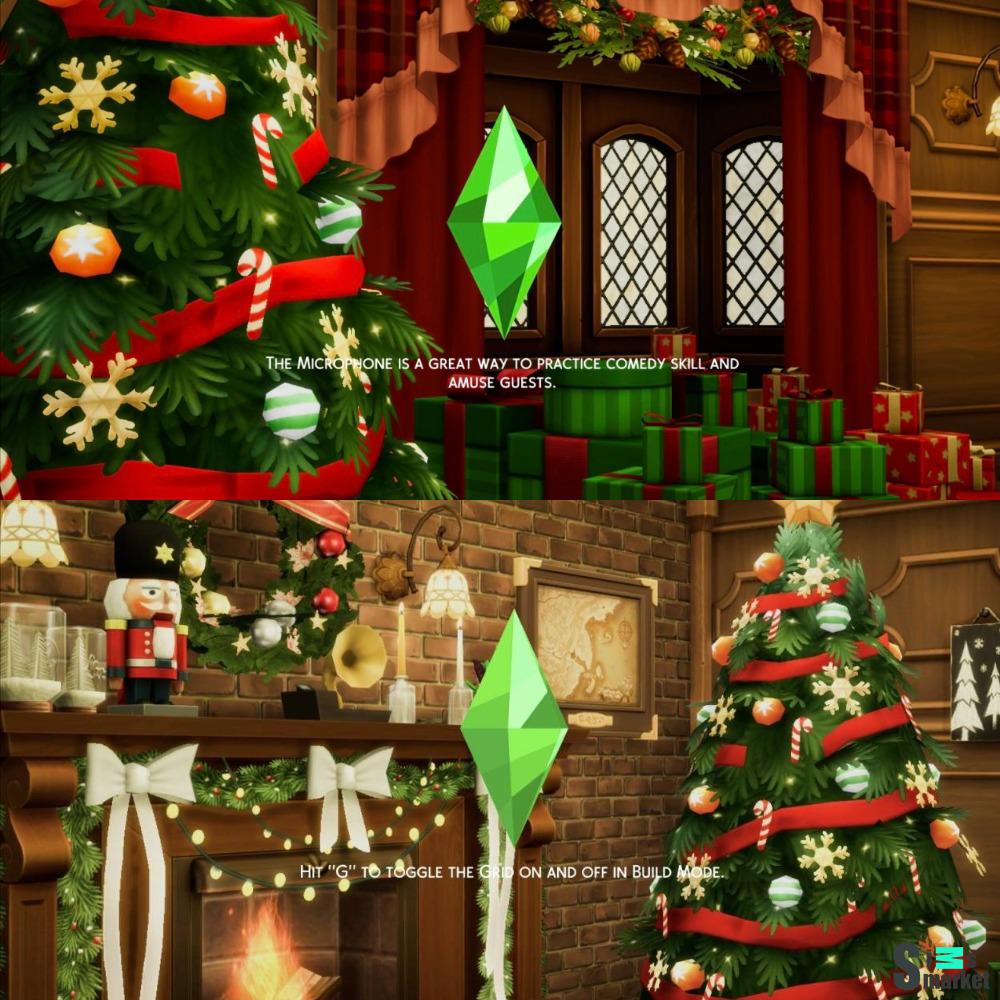 Фоны для экрана загрузки "Cozy Christmas Fireplace And Window" для Симс 4 для Симс 4. Скачать мод