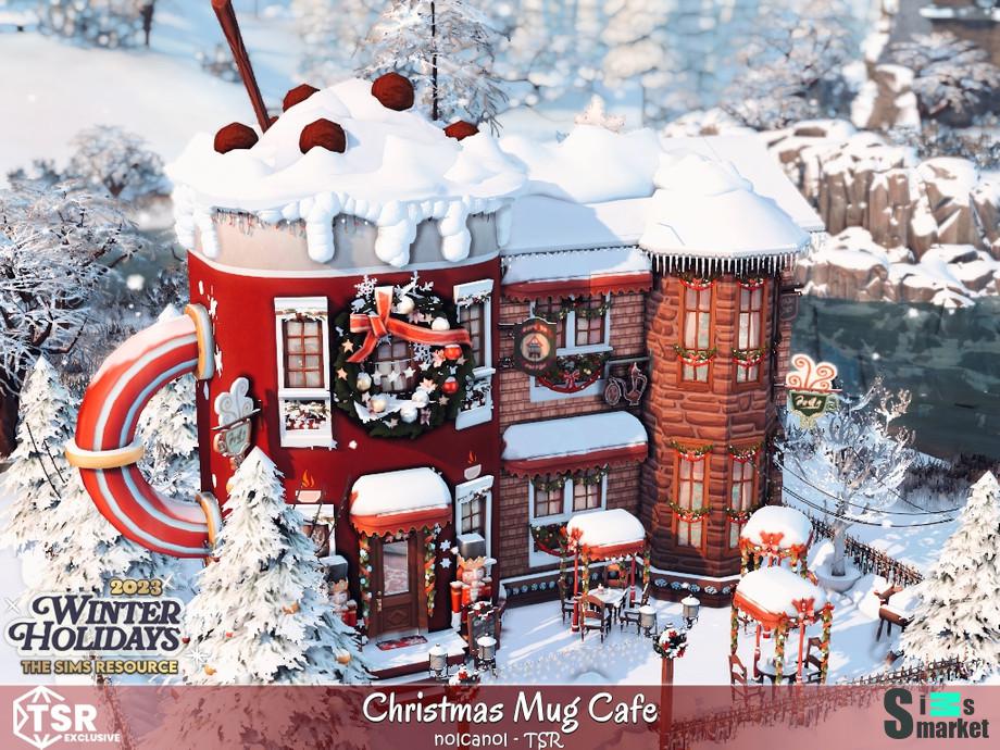 Кафе "Christmas Mug Cafe No CC"-для Симс 4 для Симс 4. Скачать мод
