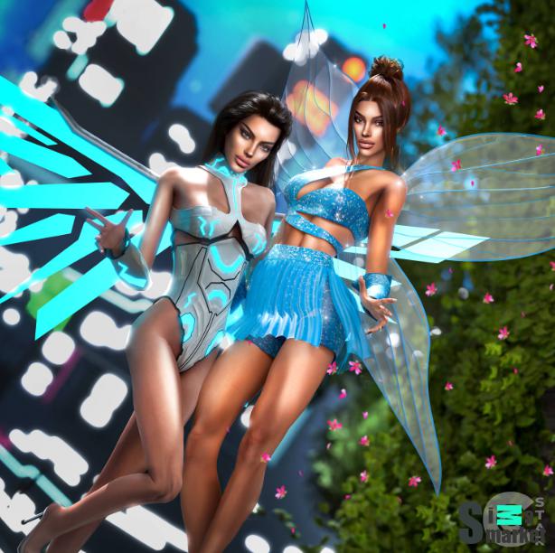 Крылья Halloween Cyber x Fairy wings by cool_content_star для Симс 4. Скачать мод