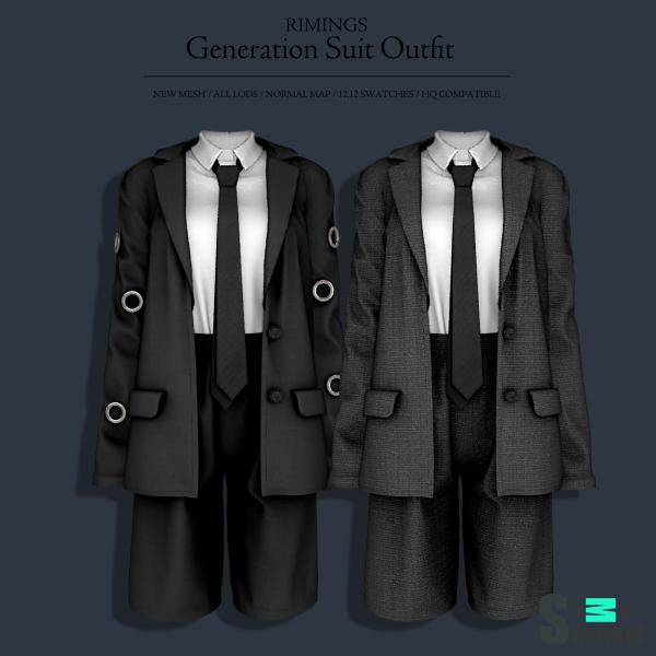 [RIMINGS] Generation Suit Outfit для Симс 4. Скачать мод