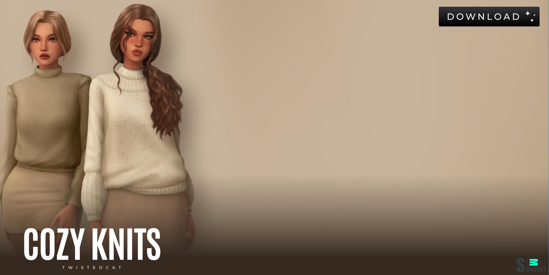 свитера от TwistedCat для Симс 4. Скачать мод