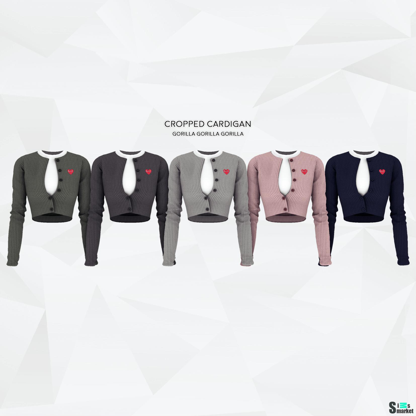 Укороченный женский кардиган для Симс 4. Скачать мод