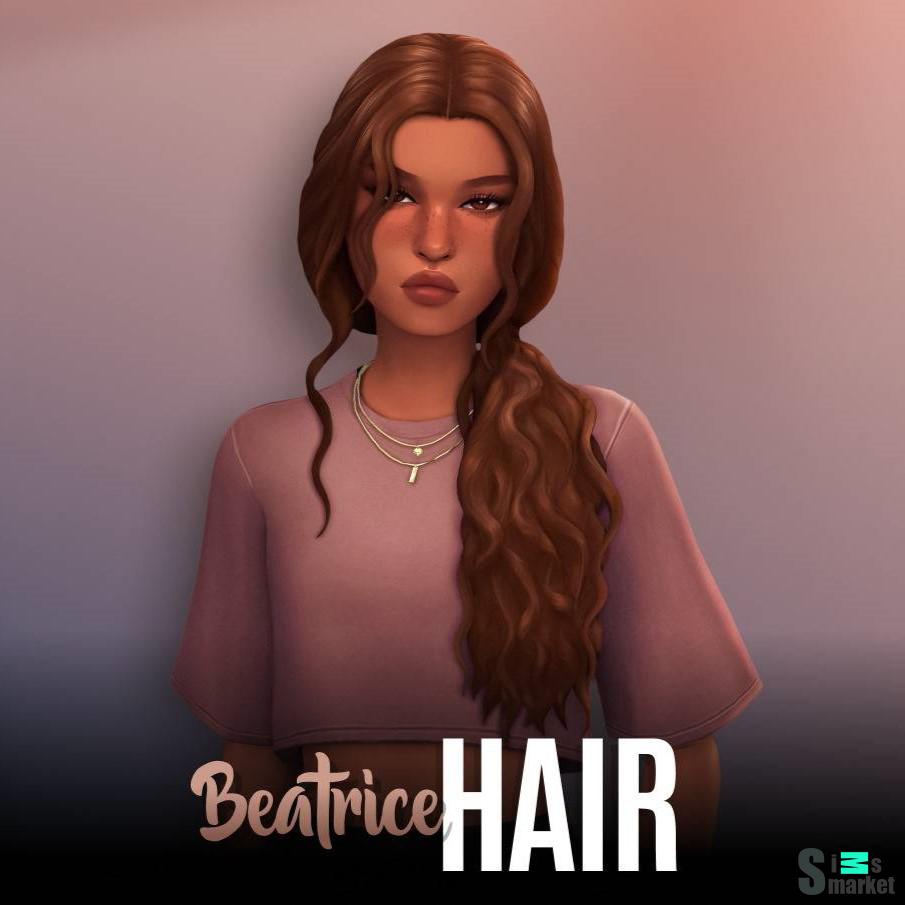 Женская прическа "Beatrice Hair" для Симс 4 для Симс 4. Скачать мод