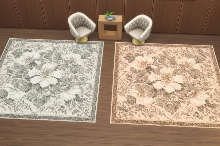 HQ Classic Flower Square Dance Rug #1 Samtuse963
