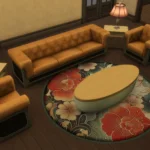 Japanese Style Round Dance Rug #1 Samtuse963