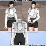 LIN-DIAN Calico Suits Set