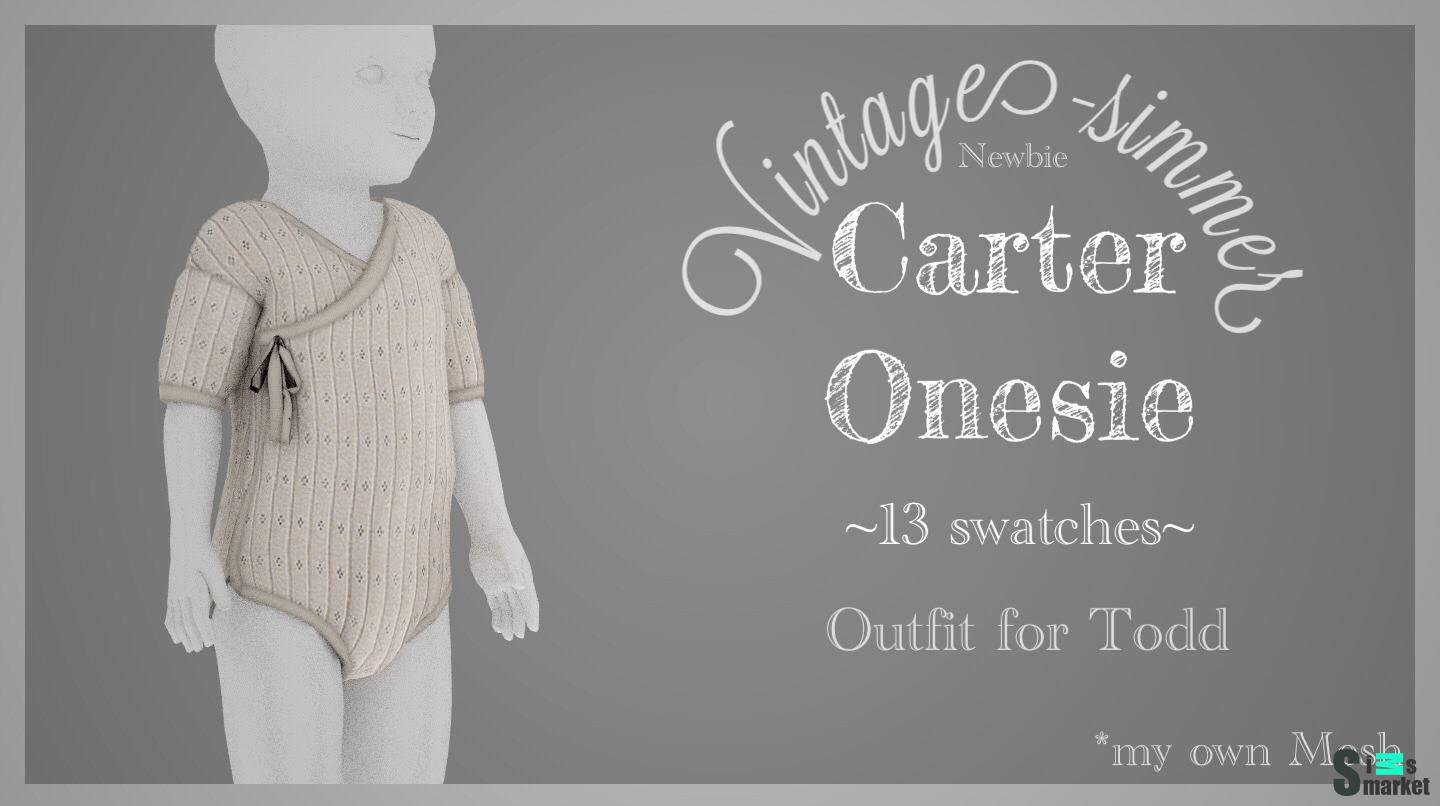 Боди для малышей и малышек "Carter Onesie" для Симс 4. Скачать мод