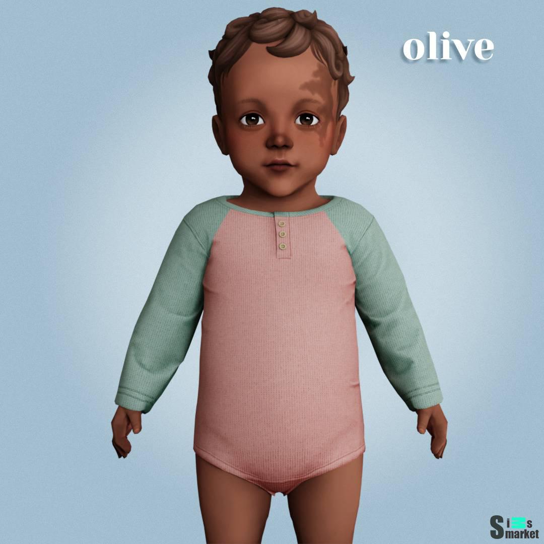 Боди для младенцев "Olive" для Симс 4 для Симс 4. Скачать мод