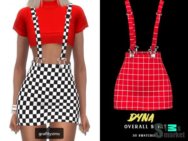 dyna overall skirt для Симс 4. Скачать мод