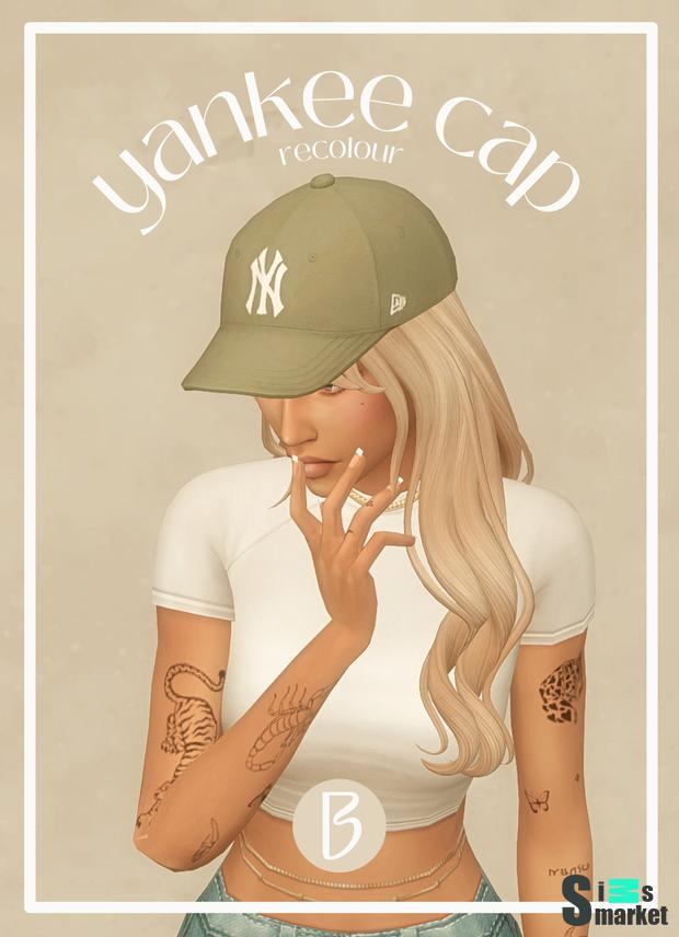 Кепка "yankee cap recolour ♡" - для Симс 4 для Симс 4. Скачать мод