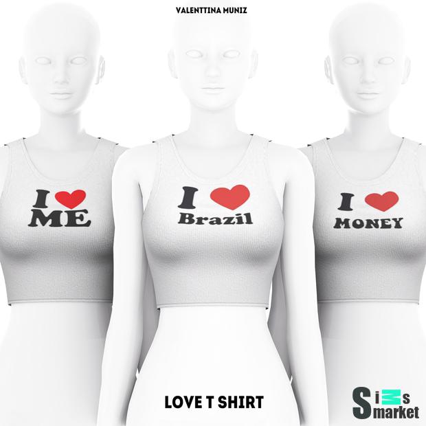 Love t-shirt для Симс 4. Скачать мод