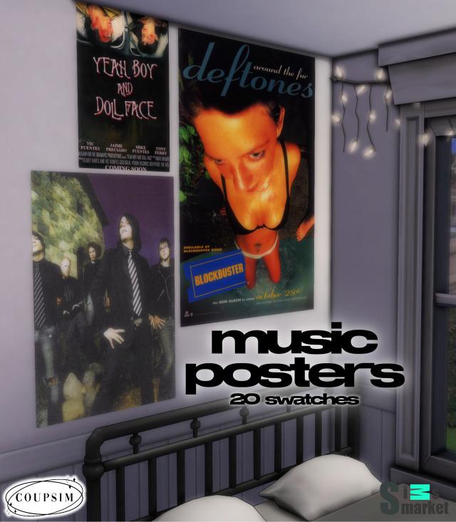 MUSIC POSTERS ✰ для Симс 4. Скачать мод