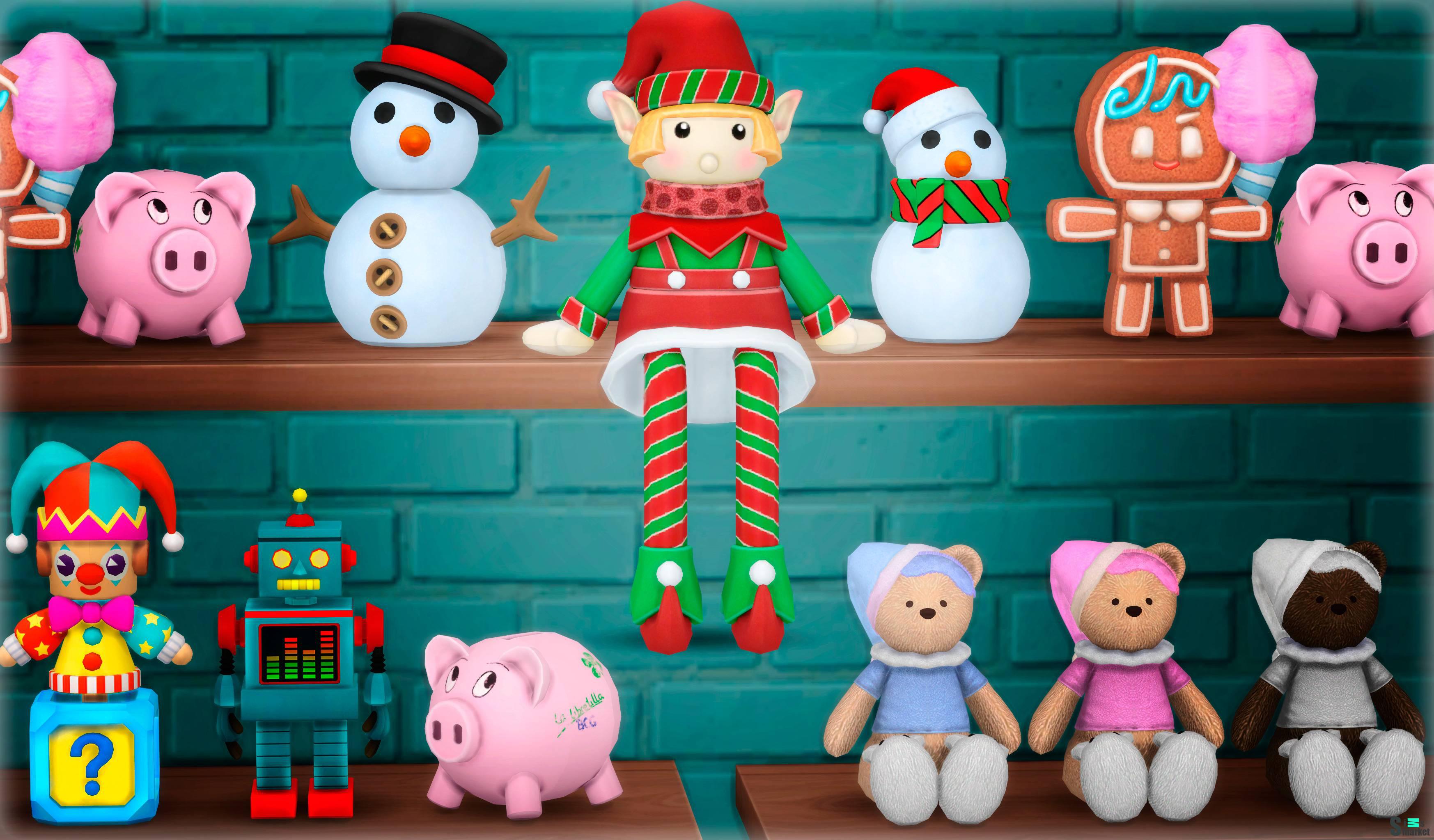 Набор декоративных игрушек "COLLECTION SURPRISE CHRISTMAS" для Симс 4. Скачать мод