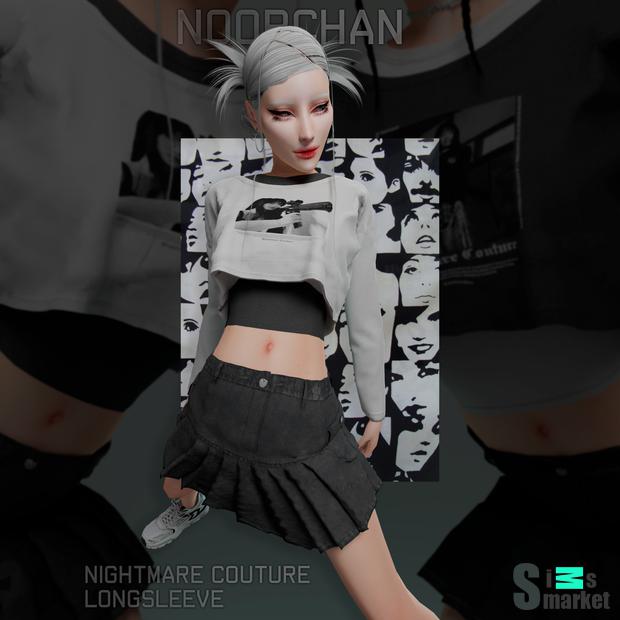 NIGHTMARE COUTURE LONGSLEEVE для Симс 4. Скачать мод