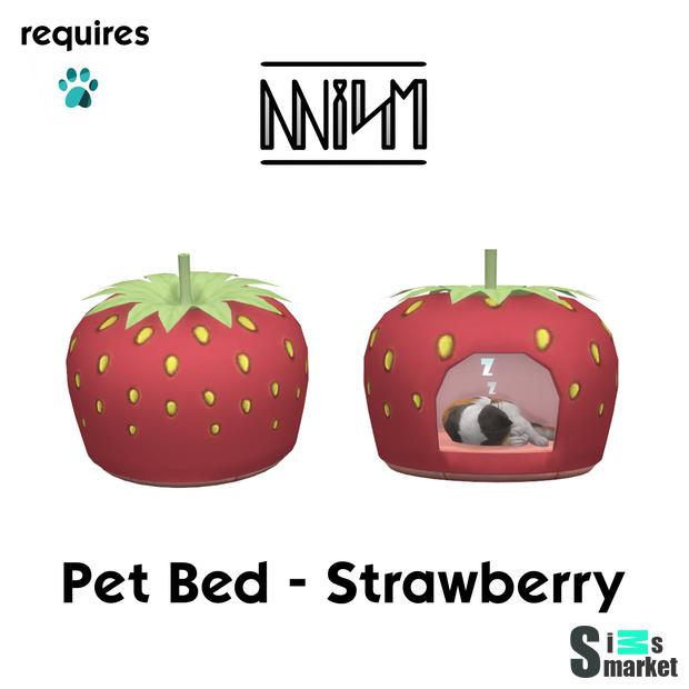 NNISM Strawberry Pet Bed для Симс 4. Скачать мод