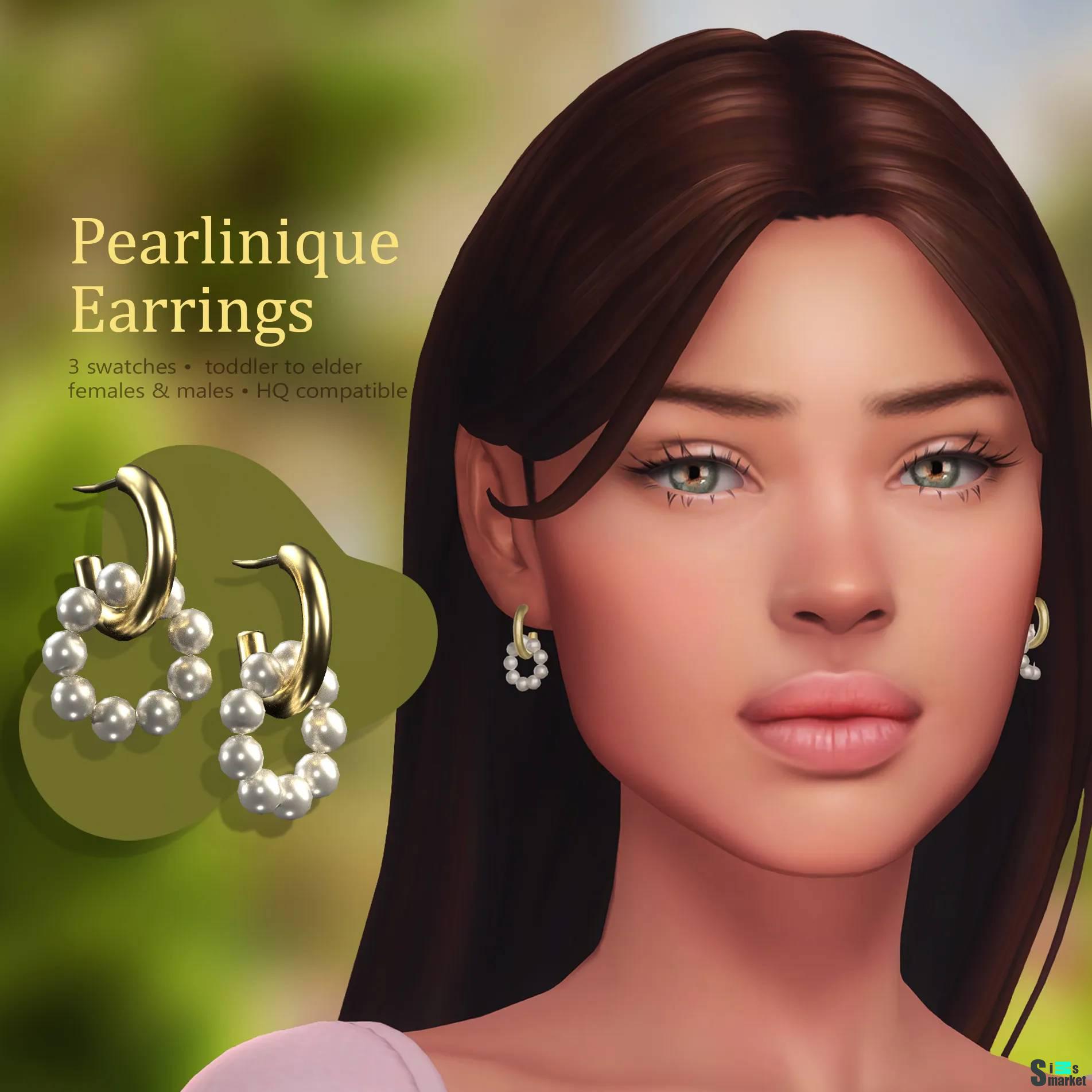 Серьги "PEARLINIQUE EARRINGS" для Симс 4. Скачать мод