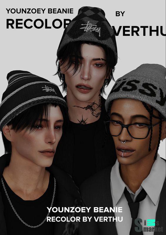 Шапка "verthu - younzoey beanie recolor"-для Симс 4 для Симс 4. Скачать мод