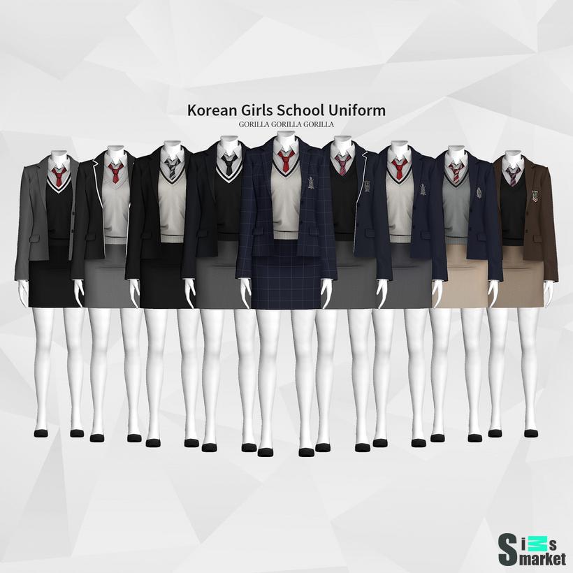 Школьная форма (by Gorilla Gorilla Gorilla) для Симс 4. Скачать мод