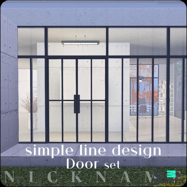 simple line design door and windows set для Симс 4. Скачать мод