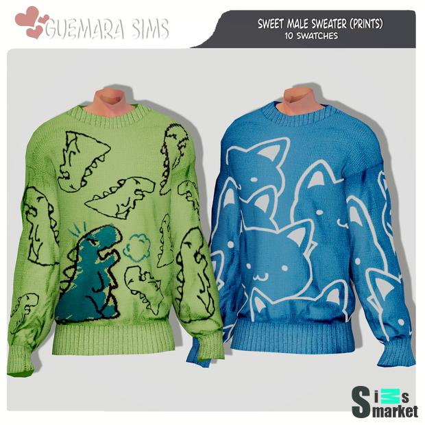 Sweet Male Sweater set для Симс 4. Скачать мод