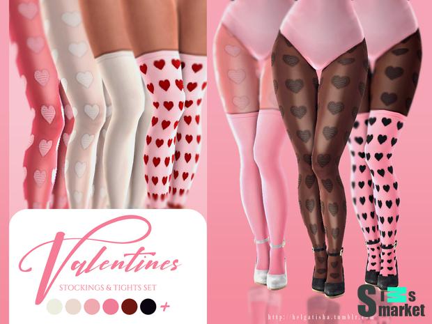 Valentines tights & stockings для Симс 4. Скачать мод