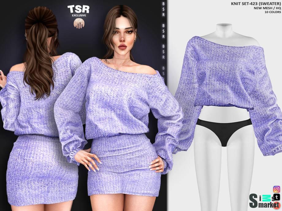 Вязанный комплект для симочек "KNIT SET-423" для Симс 4. Скачать мод