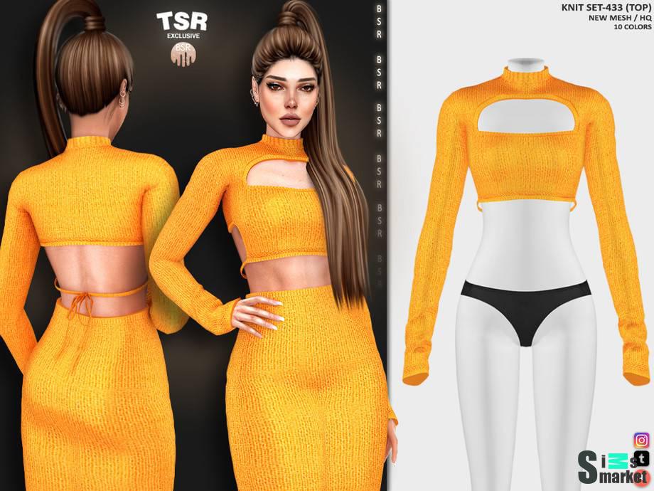 Вязанный комплект для симочек "KNIT SET-433" для Симс 4. Скачать мод
