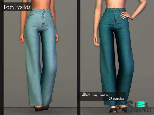 wide leg jeans для Симс 4. Скачать мод