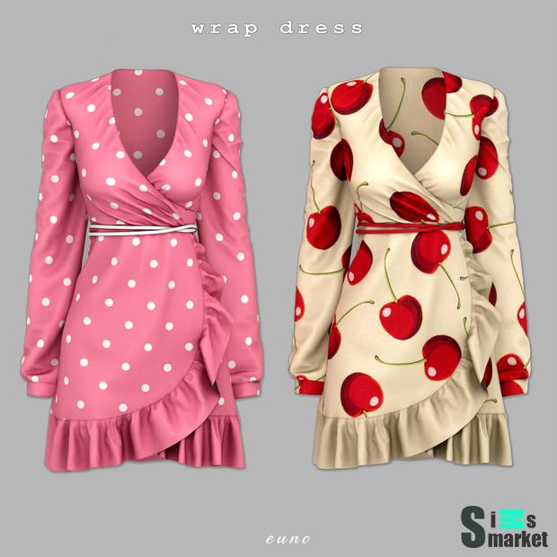 wrap dress для Симс 4. Скачать мод