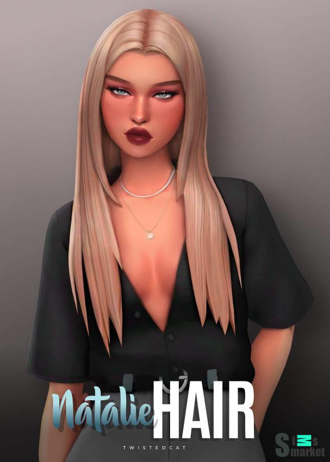 Женская прическа "Natalie Hair" для Симс 4 для Симс 4. Скачать мод