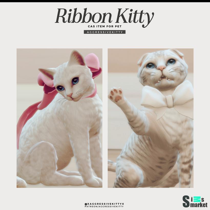 Бантик "Aggressivekitty RIBBON KITTY" - для симс 4 для Симс 4. Скачать мод