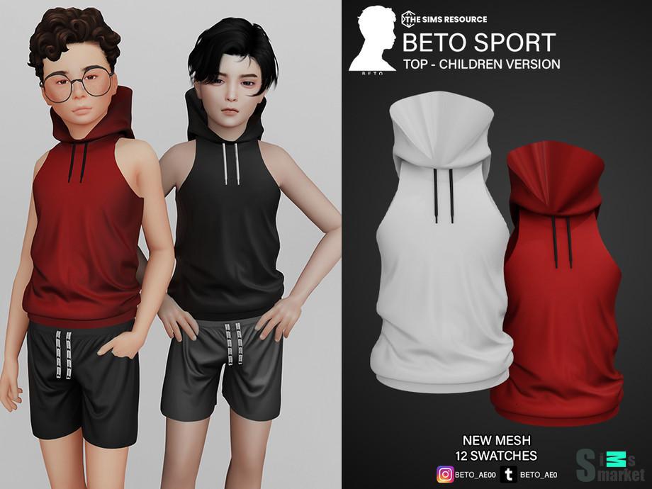 Детская толстовка "Beto Sport" от Beto_ae0 для Симс 4. Скачать мод