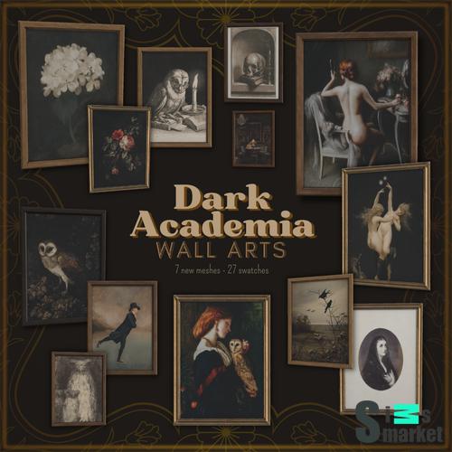 Картины в стиле Dark Academia (by Sims4Luxury) для Симс 4. Скачать мод