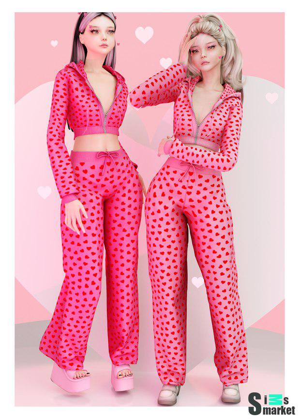 Костюм в стиле Y2K для Симс 4. Скачать мод