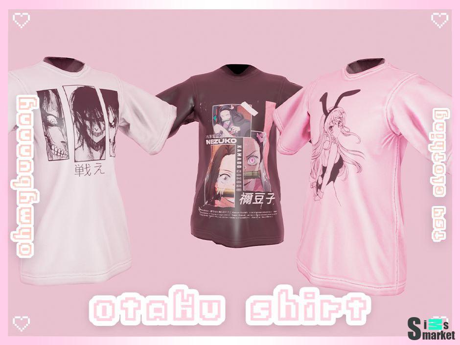 Майка "OTAKU" для Симс 4. Скачать мод