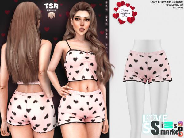 Пижама LOVE PJ SET-439 для Симс 4. Скачать мод