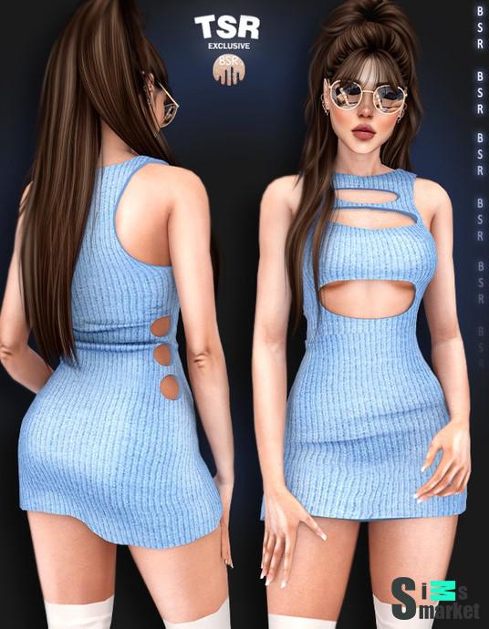 Платье "CUT OUT DRESS BD1164" для Симс 4 для Симс 4. Скачать мод