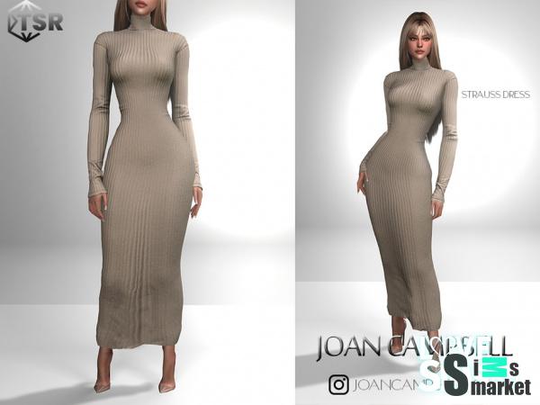 Платье Strauss Dress для Симс 4. Скачать мод